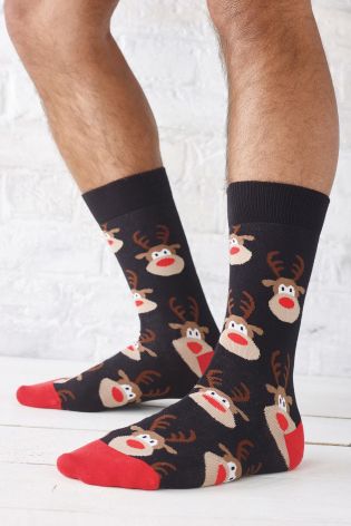 Black Rudolph Socks Two Pack